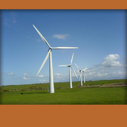 a photo of wind turbines